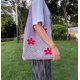 thumbnail image 2 of s style2 Bolso de mano para mujer Bolso de hombro de verano con recorte de malla de punto floral, 2 of 5