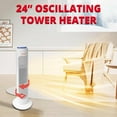 thumbnail image 6 of Aiwa Smart Space Heater, 24" Oscillating Portable Heater w/ Remote Control & Voice Activation, White, 6 of 8