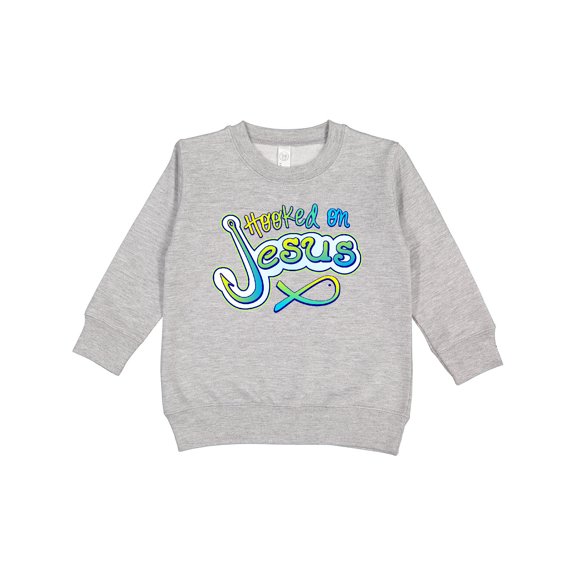 Inktastic Hooked on Jesus Christian Toddler Sweatshirt