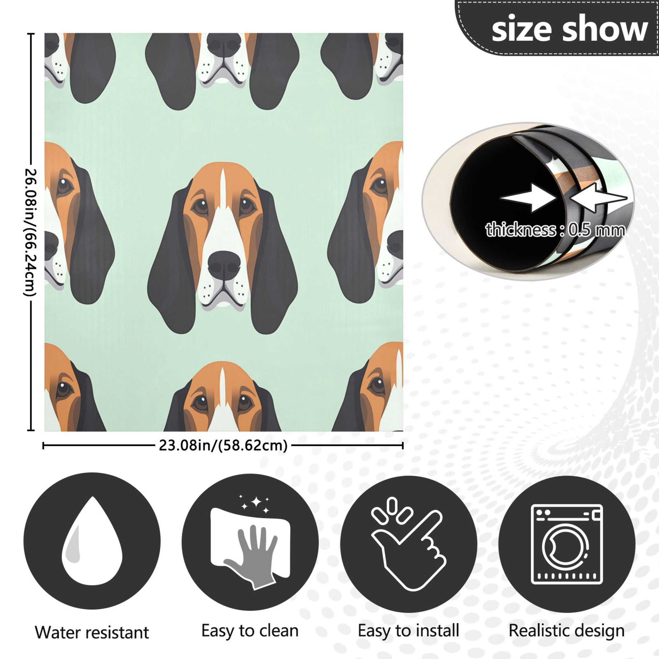 Dishwasher Magnetic Sticker 23x26 Inch Refrigerator Magnetic Sticker Washing Machine Magnetic Sticker Kitchen Panel Magnetic Sticker Home Decor Cool Cartoon Dog Face