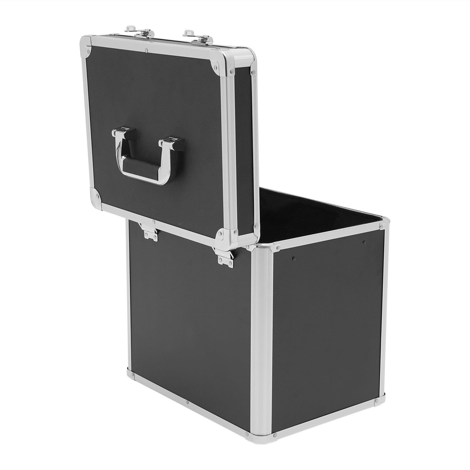 Dwellnix Aluminum Document Case, Black Heavy-Duty File Storage Box & Portable Business Briefcase for Professionals