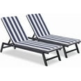 thumbnail image 4 of Outdoor Lounge Chair Cushion Replacement Patio Funiture Seat Cushion Chaise Lounge Cushion (Blue Striped), 4 of 12