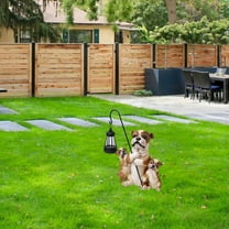 colaxi Garden Solar Statue Light Lawn Lawn Ornament Patio Gift Dog Figurine Lantern Brown 28x12.5x32cm