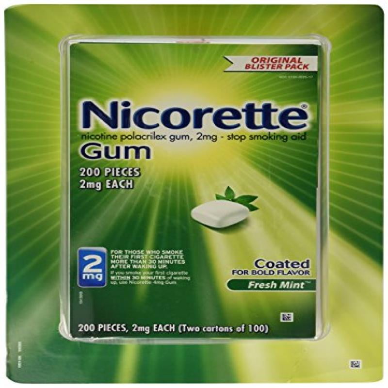 Nicorette Gum Fresh Mint 2 mg 200 Count