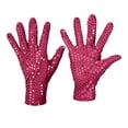 thumbnail image 2 of Ladies Stretchy Sequin Gloves Fingerless Dance Gloves Bling Costume Accessories for Evening Party Stage Performances, 2 of 3