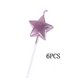 thumbnail image 3 of Star Shape Birthday Candles, 6 Pcs Cake Topper Decorations Birthday Candles Metallic Cake Candles For Kids Birthday Wedding Party-Rosgold, 3 of 4