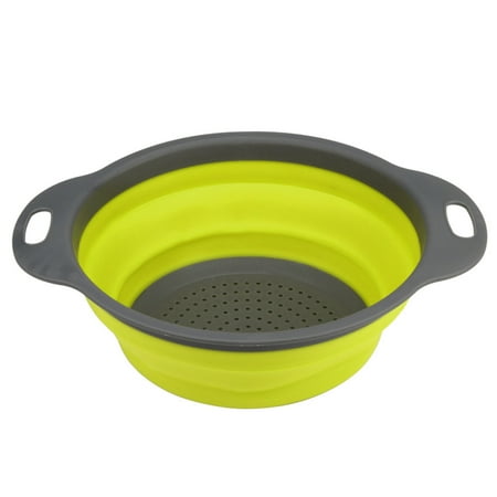

Kitchen Organizer 2Pcs Kitchen Collapsible Silicone Colander Fruit Vegetable Strainer ( 1 Set)
