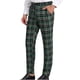 thumbnail image 2 of Pantalones rectos de corte recto con estampado de cuadros y bolsillos para hombre, pantalones casuales con botones, 2 of 7