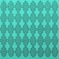 thumbnail image 1 of Ahgly Company Indoor Square Abstract Turquoise Blue Contemporary Area Rugs, 3' Square, 1 of 4