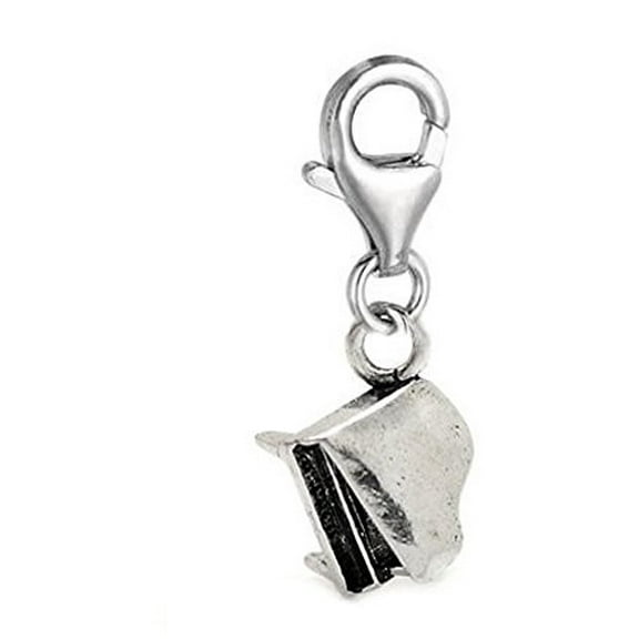 Clip on Grand Piano Charm Pendant for European Jewelry w/ Lobster Clasp