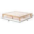 thumbnail image 2 of King Wood Platform Bed Frame, 14 Inch Solid Rubber Wood Mattress Foundation, Heavy Duty Wooden Slats Support, No Box Spring Needed, Easy Assembly, Natural, 2 of 17