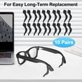 thumbnail image 3 of Hexasider - 10 pares de ganchos para las orejas compatibles con Ray-Ban Meta Wayfarer/Skyler/Headliner accesorios, soporte de silicona el&aacute;stico antideslizante para anteojos inteligentes, re, 3 of 7