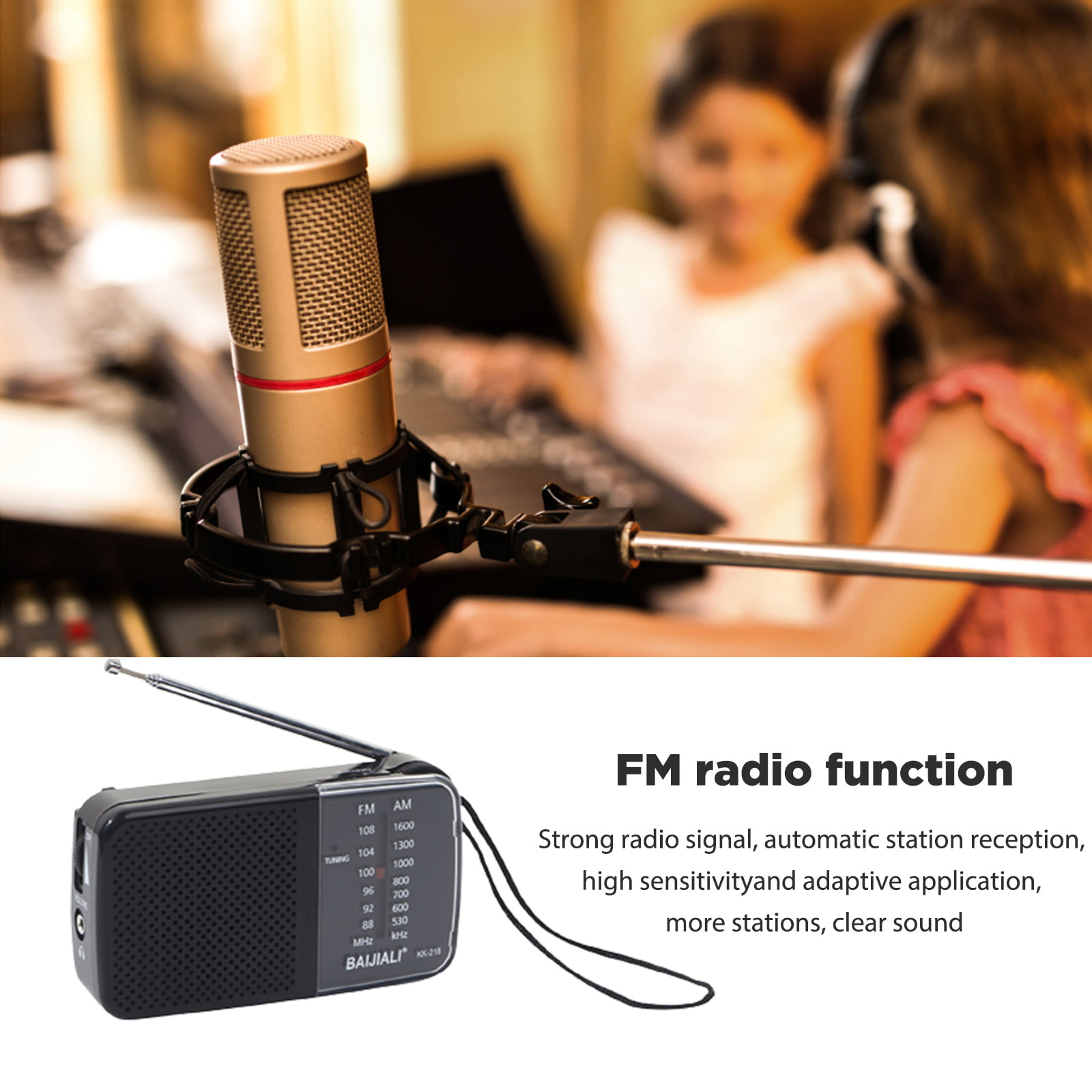 Mini radio de poche fm mw sw avec batterie rechargeable noir - Conforama