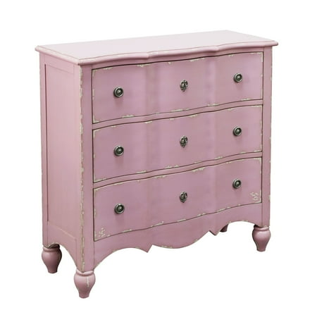 Hand Painted Corner Accent Chest - Distressed Blush Accent Chest