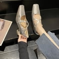thumbnail image 2 of Zapatos de tacón con charol Mary Jane para mujer, zapatos cuadrados de cuero grueso con restauración de formas antiguas, zapatos de mujer para mujer 36 Gao Jinjia LED, 2 of 2