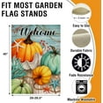 thumbnail image 2 of Welcome Fall Pumpkin Small Decorative Garden Flag, Autumn Beach Coastal Coral Leaves Yard Lawn Outside Decor, Thanksgiving Nautical Crab Starfish Outdoor Home Decoration Double Sided 12 x 18, 2 of 6