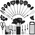 thumbnail image 1 of Kitchen Utensil Set-Silicone Cooking Utensils-33 Kitchen Gadgets Spoons for Nonstick Cookware-Silicone and Stainless Steel Spatula Set-Best Kitchen Tools, Useful Pots and Pans Accessories, 1 of 7