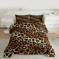 thumbnail image 2 of jejeloiu Wild Cheetah Pattern Queen Comforter Set,Black Brown Bedding Sets,Jungle Animal Bedding Comforter Set For Boys Girls,Super Cozy Room Decor Reversible,3pcs, 2 of 8