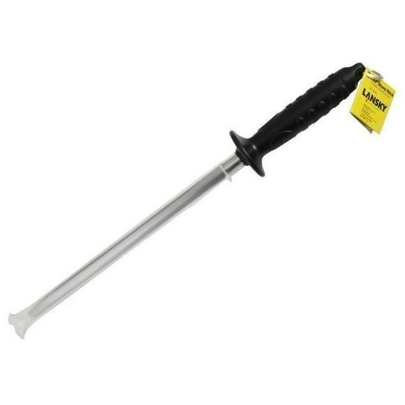 Lansky 9" Steel Sharp Stick, Comfort Grip,Sharpening Rod, Butcher's Style #LSS9S