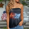 thumbnail image 2 of Mepaouo American Flag Strapless Bandeau Tank Women 4th of July Sleeveless Ruffled Tube Bandeau Tops, 2 of 5
