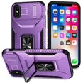 thumbnail image 1 of Funda para GANGXUN iPhone X - Soporte metálico, Función magnética, Morado, 1 of 5
