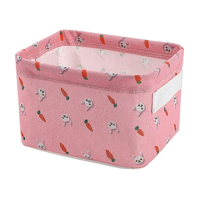 Boîte de Rangement Pliable en Toile Dessin Animé, Panier de Rangement en Tissu pour Cosmétiques de Bureau Pliable