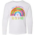 thumbnail image 3 of Inktastic Have the Courage to Be Kind Watercolor Rainbow Long Sleeve Youth T-Shirt, 3 of 5