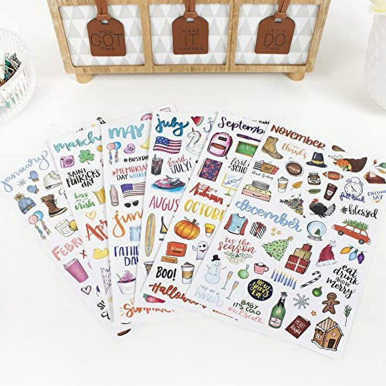 bloom daily planners Holiday Seasonal Planner Sticker Sheets - Vintage Seasonal  Sticker Pack - Over 310 Stickers Per Pack! 
