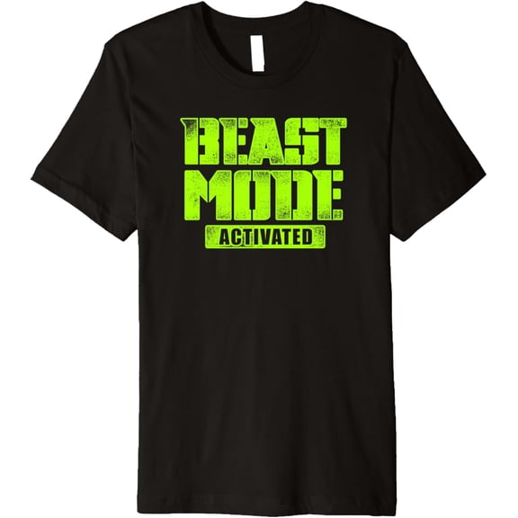 Trendy Graphic Beast Mode Activated Premium T-Shirt men and women can wear, black, white, gifts