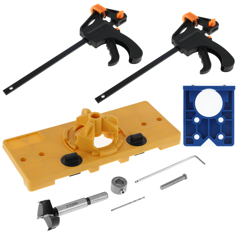 35mm Hinge Drilling Jig Kit High Precision Concealed Hinge Jig Boring Hole Drill Guide Locator