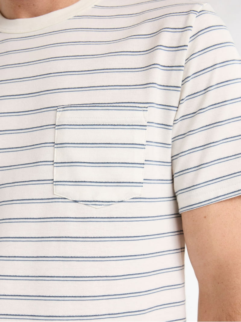 ★ ★ Men's Relaxed Fit Stripe Jacquard Pocket Sh Free Assembly Men's Jacquard Stripe Pocket Tee with Short