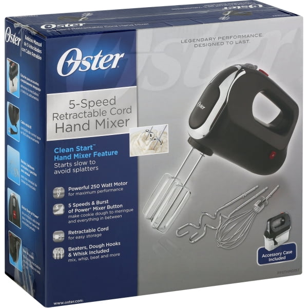 Oster FPSTHM0152NP 5 Speed Hand Mixer with Storage Case Black