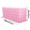 thumbnail image 2 of qILAKOG Five Layer Ruffled Tablecloth, 108*30 inch Ruffled Table Skirt, Ballet Table Skirt for Girls Birthdays, Baby Showers, Wedding Table Decorations, 2 of 2