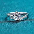 thumbnail image 1 of Anillo de copo de nieve con botón de plata 925, anillo de diamantes de Mosan de estilo retro artístico a la moda y sencillo, 1 of 5
