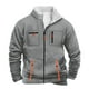 thumbnail image 4 of Ceisia Warm Windproof Men's Loose Fit Stand-Collar Fleece Jacket with Multi-Pockets Gift, 4 of 4