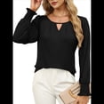 thumbnail image 2 of Blusas de Larga para Mujer, Blusas Informales de Negocios, Elegantes, para el Trabajo, la Oficina, Camisas Holgadas de Verano, Conjuntos de Moda 2025 Negro XXL, 2 of 8