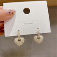 thumbnail image 1 of Fashion Jewelry Sweet Love Full Pearl small hoop 14K gold Earrings Elegant Women Wedding Party Earrings, 1 of 5