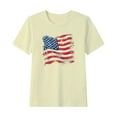 thumbnail image 2 of Frwgonr Boys USA Flag Print Tees American Flag Girls Clothes Independence Day Patriotic Tops 2-15 Years, Beige, 2 of 5