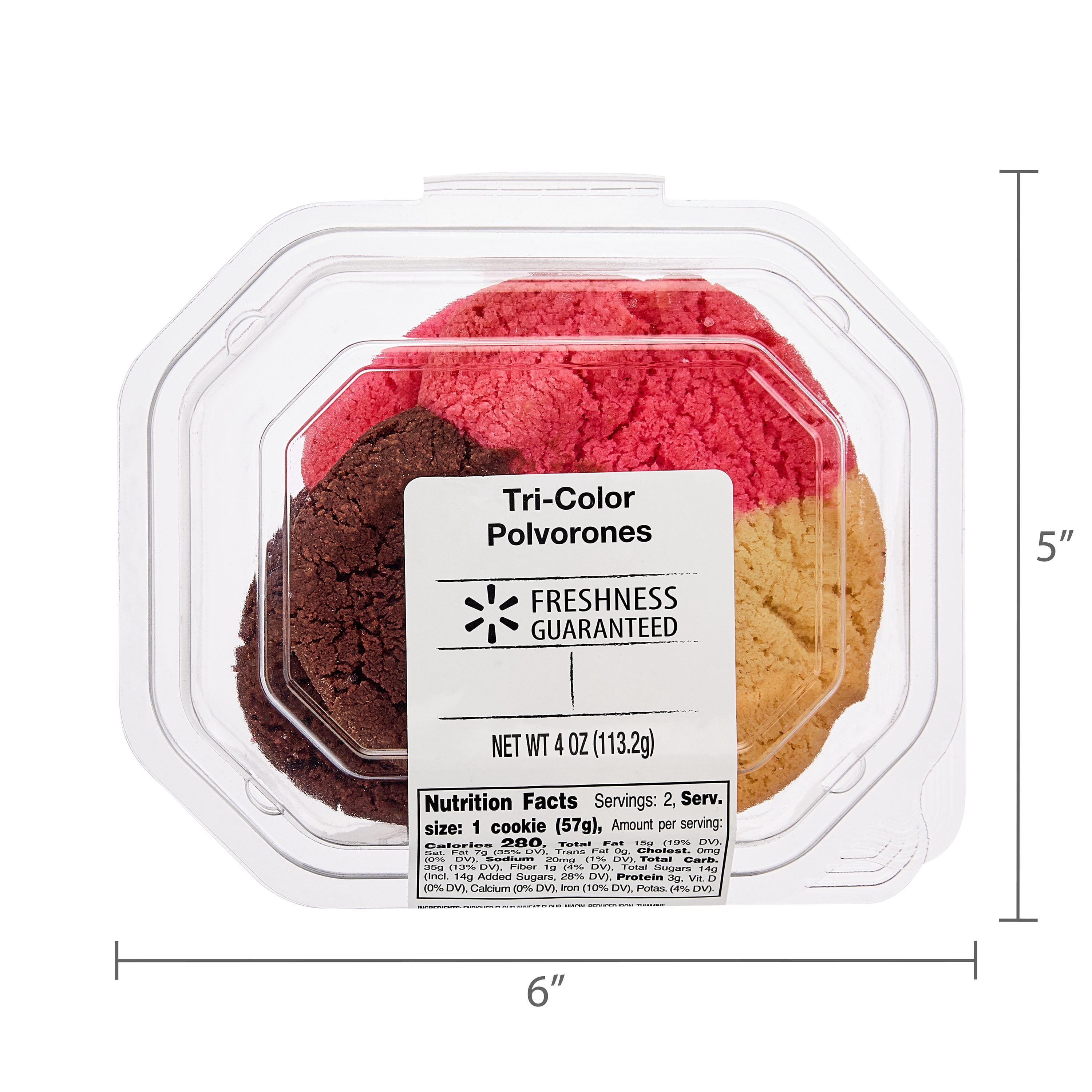 Freshness Guaranteed Tri-Color Polvorone Baked Cookies, 4 oz, 2 Count (Shelf-Stable)