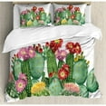 thumbnail image 3 of Ambesonne Cactus Saguaro Barrel Hedge Hog Prickly Pear Opuntia Tropical Botany Garden Plants Duvet Cover Set, 3 of 3