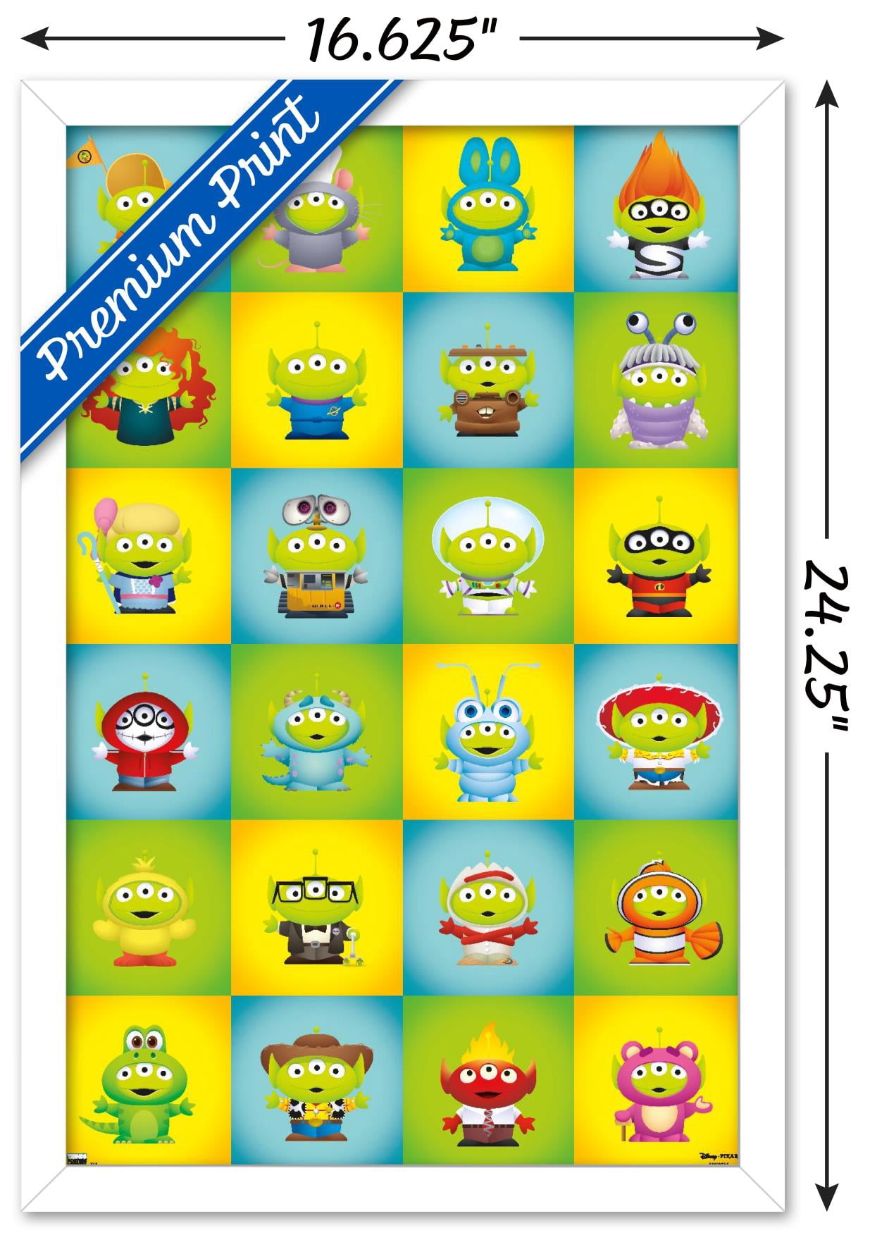 Disney Pixar - Aliens Group Wall Poster, 14.725" x 22.375", Framed