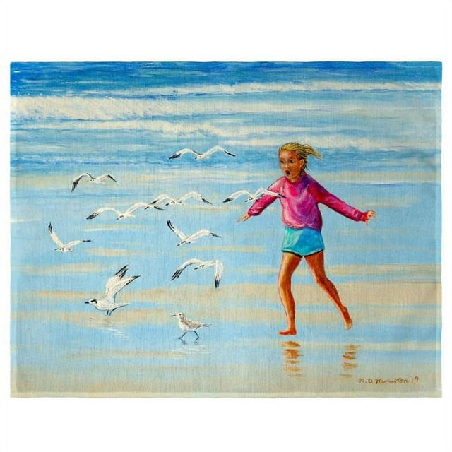 Betsy Drake PM1135 Chassant les Mouettes Tapis de Place - Lot de 4