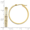 thumbnail image 3 of Real 14kt Yellow Gold Diamond Fascination Round Hinged Hoop Earrings; for Adults and Teens; for Women and Men, 3 of 3