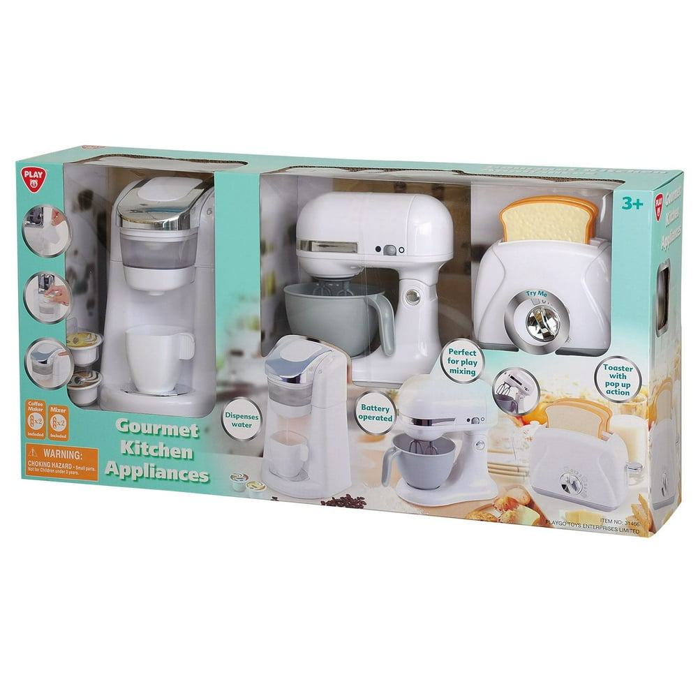 PlayGo 3Pc. Gourmet Kitchen Appliance Set (White) Realistic Sounds