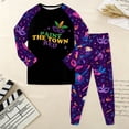 thumbnail image 2 of Huesdet Ensemble pour Garçons et Filles Pantalon Long Manches Longues Col Rond Imprimé 3D (3-4 Ans, Noir), 2 of 4