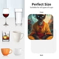 thumbnail image 6 of Yiaed Moonlit Hairless Cat Monk Print Leather Coasters for Drinks - Cup Coasters Coffee Table Kitchen Table Bar, Home & Office Gifts Handmade Drink Coasters-Square, 6 of 6