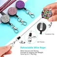 thumbnail image 3 of IFENG 4 Sets Rhinestone Lanyard Bling ID Card Holder Crystal Retractable Badge Reel Rhinestone Neck Lanyard Card Holder with Metal Clasp and Key Ring for Women Nurse Teacher, 4 Colors (Horizontal), 3 of 6