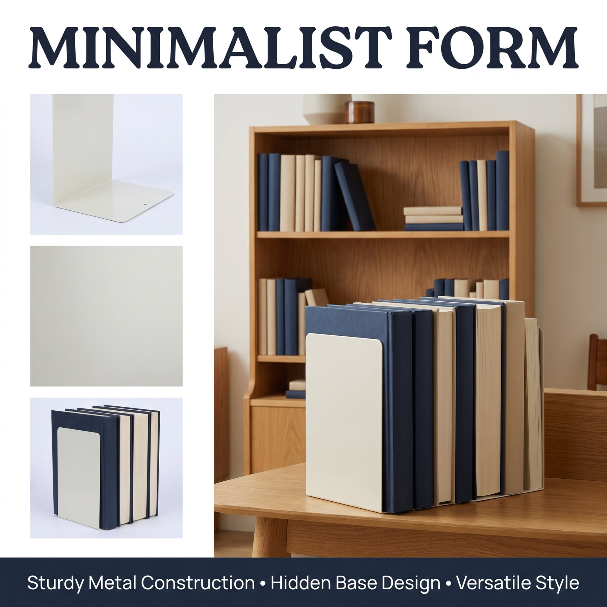 Unique Bargains Expandable L-Shaped Bookends with Compartments Home 2 Pcs Semi-Yellow 5.2"L x 4.1"W x 7.7"H