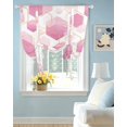 thumbnail image 2 of Pink Geometric Tie Up Curtains for Window, Thermal Insulated Balloon Shade Adjustable Rod Pocket Curtains Valance Panels for Kitchen Bathroom Cafe 52 x 63 Gold White Hexagon Modern Gradient, 2 of 6