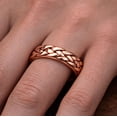 thumbnail image 2 of Pure Copper Braided Band Ring – Wide Woven Style Handmade Copper Jewelry, Promise Ring, 2 of 2